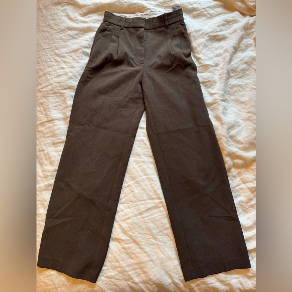 aritzia wilfred effortless pants - heather rich cocoa